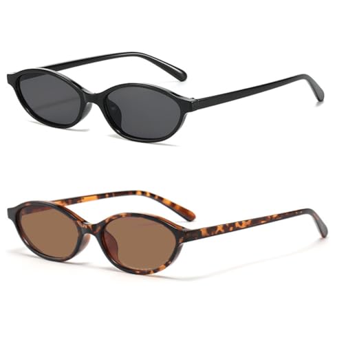 Retro Oval Sunglasses for Women Small Cat Eye 90s Sun Glasses Vintage Y2K Lightweight Sunnies