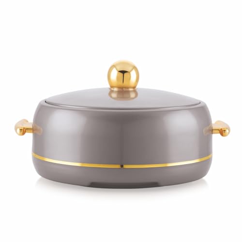 Image of Modware Atlantis Casserole 1500ml Elegant Design Premium Hot Pot, Retains Temperature for Hours, Insulated Inner Steel Casserole for Roti, Hot Box for Home, Chapati Box, Serving Bowl with Lid (Grey)