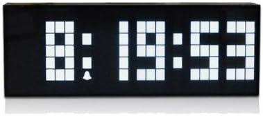ECVISION Large Big Number Jumbo LED snooze wall desk Retro alarm Clock with calendar -White Light