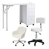 Amazon.co.jp: 収納 キャスター付折りたたみテーブル3点セット