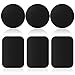 Rouclo Calamita per Cellulare Auto [6 Pezzi], Placche Metallo Universale Adesivo per Porta Cellulare Auto/Supporto Telefono Magnetico - 3 Rotondi e 3 Rettangolari（Nero）
