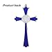 VINETEN Blue Enamel Crucifix Wall Cross -Saint Benedict Metal Wall Art-Cross Give Blessing and The Spiritual Sacred -Crucifix Gift for Grandma, boys Baptism Gift