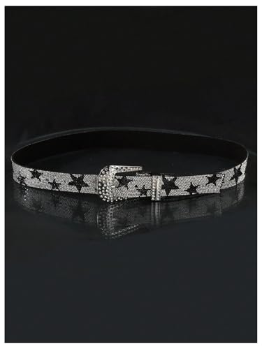 Men's Y2k Star Rhinestone Studded Belts Glitter Vintage Punk Waist Belts Street Accessories4