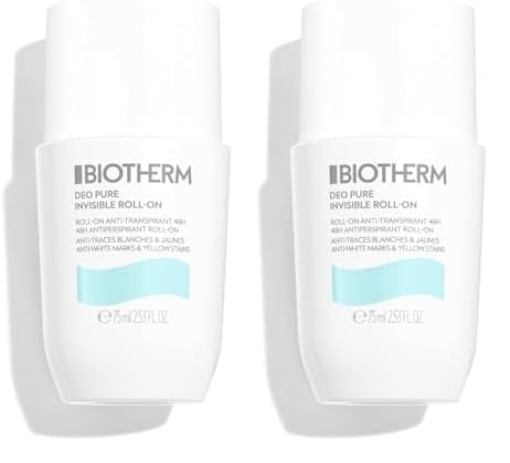 Biotherm Deo Pure Invisible 48h Deo Roll-On, Anti-Transpirant für Damen, Wirksamer Schutz vor Schweißgeruch für empfindliche Haut und alle Hauttypen ohne klebende Rückstände oder Flecken, 75 ml