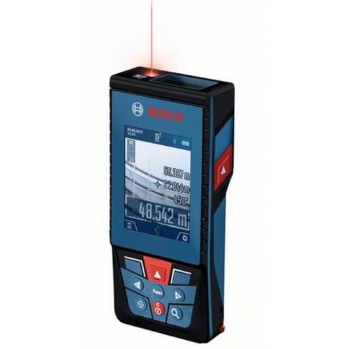 Bosch Professional Laser Measure GLM 100-25 C (integrated camera, range: up to 100m, robust, IP54, ± 1.5 mm*, 3x AA batteries, hand strap, pouch)
