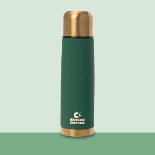 Image of Clay Craft Vacbott Terra Royal Double Walled|18 Hours Hot and 24 Hours Cold Vacuum Insulated|Thermosteel|Flask Bottle 1000 ml|Steel Bottles for Travelling|BPA-Free|BIS Certified|1Year Limited Warranty