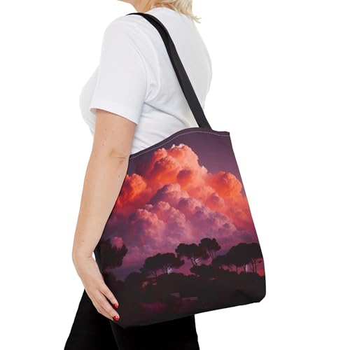 Premium Tote Bag with Reinforced Stitching - A Cloud at Sunset in Dégradé from Blush to Mauve4