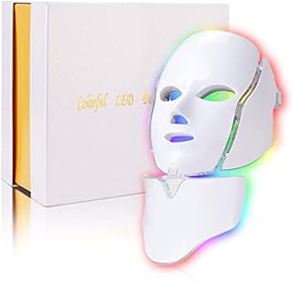 Led Face Mask Light Therapy - 7 Color Photon Blue & Red Light Maintenance Skin Rejuvenation Facial Skin Care Mask, Home Skin Care Mask for Face and Neck…