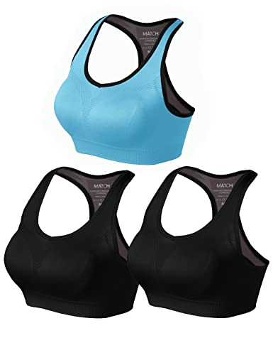 Image of Match Racerback Sports Bras for Women - Padded Seamless Strappy Workout Tops for Yoga Gym Runing Fitness Sports Bras
