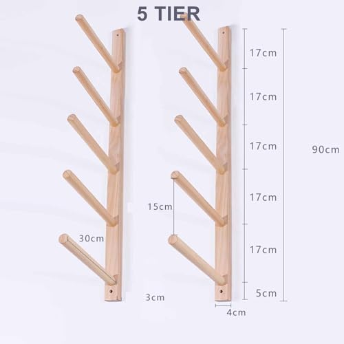 Soporte de pared para esterilla de yoga de madera noble: almacenamiento robusto de gimnasio 3