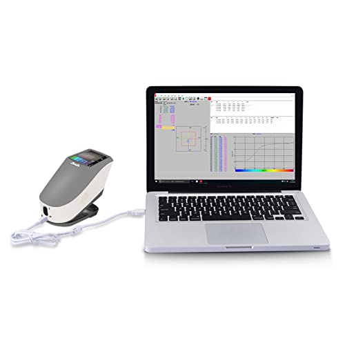 Grating Spectrophotometer Plastic Spectrophotometer 45°/0 Color Spectrophotometer with 8mm 4mm Double Measuring Aperture USB Bluetooth Data Memory Standard 1000 Sample 30000