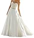 Produktbild YASIOU Hochzeitskleid Elegant Damen Herzausschnitt Lang A Linie Hochzeitskleider Gürtel Brautmode Brautkleid mit Schleppe
