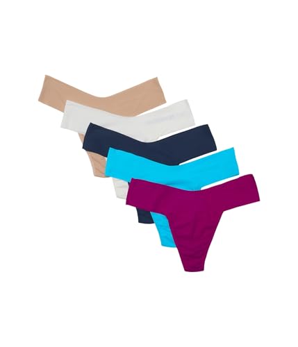 hanky panky Women's Breathesoft Natural Rise Thong 5 Pack
