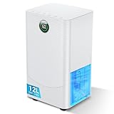 Zeilako Luftentfeuchter 12L/Tag, mit Feuchtigkeitssensor und LED Display, 24-Stunden-Timer, 3 Entfeuchtungsmodi, geeignet für den Schlafzimmer Büro Keller, Kontinuierliche Entwässerung, weiß