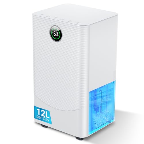 Zeilako Luftentfeuchter 12L/Tag, mit Feuchtigkeitssensor und LED Display, 24-Stunden-Timer, 3 Entfeuchtungsmodi, geeignet für den Schlafzimmer Büro...