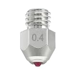 DUROZZLE Ruby Tip MK8 Nozzle 0.4mm for Ender 3, CR-10, Elegoo Neptune 3, Sovol SV06 3D Printer and More, Hardened & Abrasion Resistant, Nickel Plated Copper