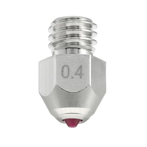 DUROZZLE Ruby Tip MK8 Nozzle 0.4mm for Ender 3 CR-10 Elegoo Neptune 3 Sovol SV06 3D Printer and More Hardened & Abrasion Resistant Nickel Plated Copper