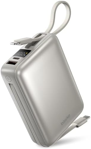 Basike Carregador Portátil, Power Bank 20000mAh com Cabos Integra...