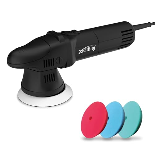 XWILLING Buffer Polisher, 5-Inch 8MM Dual Action Random Orbital Car Polisher with 6 Variable Speed 1800-4500 RPM, Car Detailing Kit for Car Detailing Polishing and Waxing