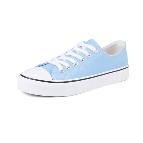 KEINDI Women’s Classic Low Top Casual Canvas Sneakers Lace Up Fashion Tennis Shoes Green by KEINDI
