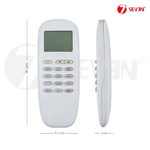 Image of 7SEVEN Compatible with Videocon AC Remote Control Model 215 Suitable for Split and Window 1 1.5 2 Ton Air Conditioner - Match Each Keys Exactly to Replicate Genuine Remote Function