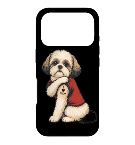 Shih Tzu I Love Mom Chien Tattoed Dog Mama Shih Tzu Coque pour iPhone 17 Pro