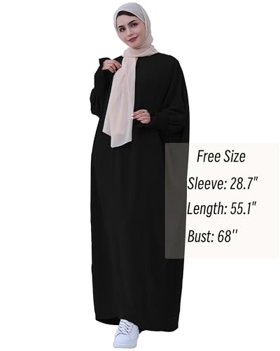 Muslim Prayer Abaya Islamic Women's Khimar Pure Color Hijab Dress Long Sleeve Dubai Kaftan3