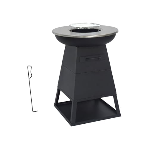 sweeek - Brasero Barbecue Ø59cm Noir avec Grille de Cuisson et Espace de Rangement - Izalco