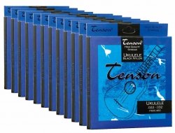Tenson Ukulélé Jeu de cordes en nylon pour ukulélé soprano Noir