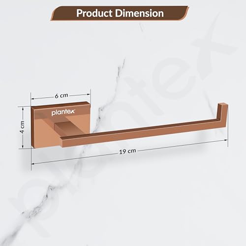 Image of Plantex 304 Grade Stainless Steel Toilet Paper Roll Holder for Washroom /Tissue Paper Stand for Kitchen /Bathroom Accessories - Benz (Rose Gold)