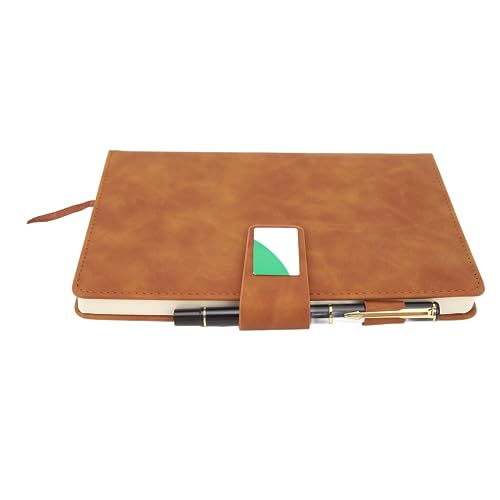 Atyhao A5ノート ライスライン入り 80g厚紙 リボンページマーカ付き PUレザーカバー ギフトボックス付 ペン付 学習会議日記作成 手帳管理 家族ギフト (ボックス付きブラウンノート)