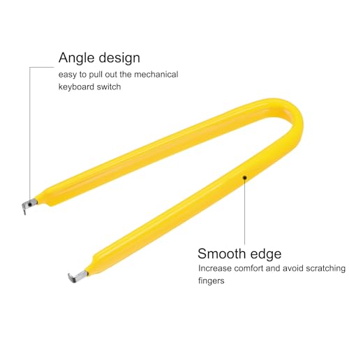 Image of uxcell IC Chip Extractor 100mm Stainless Steel with U Shape IC Chip Switch Puller Yellow for Component Motherboard, 2pcs