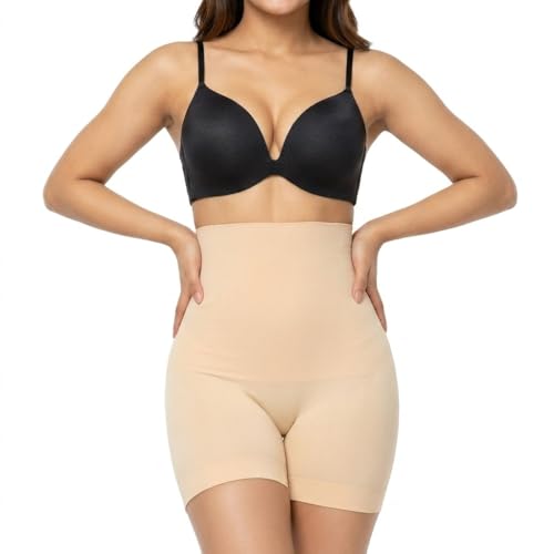 Image of NINGMI Women's High Waist Tummy Control Shapewear Shorts - Seamless Body Shaper Panty, Thigh Slimmer, Comfortable Stretch Slimming Shaper (Free Size M to 4XL)