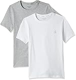 Calvin Klein Kids Underwear Calvin Klein SS tee Camiseta, Blanco (White/Grey Htr 926), 164 centimeters (Talla del fabricante: 12-14) para Niños