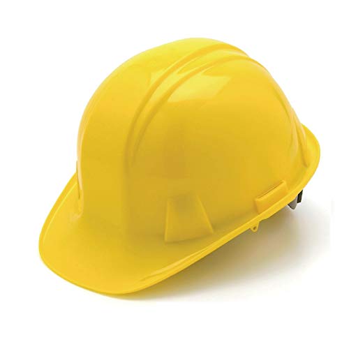 Hi Vis Hard Hat Cap Ratchet Suspension Construction Safety Helmet ANSI Class CEG (Yellow)