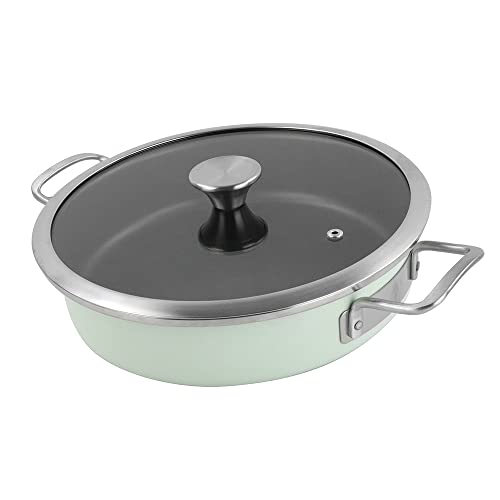 Magefesa Nordic tartera 28 cm con revestimiento antiadherente bicapa reforzado con esmalte exterior color verde menta y...