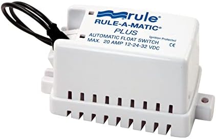 Rule 40A Rule-A-Matic Plus Bilge Pump Float Switch, 12, 24 or 32 Volt, Moisture Tight Seals , White , Small