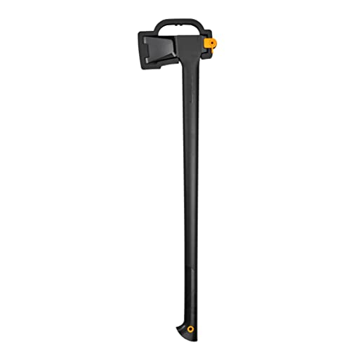 Fiskars Splitting Axe XL, Solid, With protective cover, Non-stick coated, Steel/Plastic and Glass fibre handle, Black/Orange