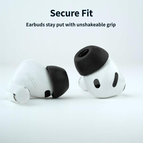 Image of Comply TrueGrip MAX | Premium Memory Foam Replacement Earbud Tips for Apple AirPods Pro Gen 3 | Long Lasting Comfort, MAX Durability, Secure Fit, Superior Noise Isolation| Black (Small) (1 Pair)