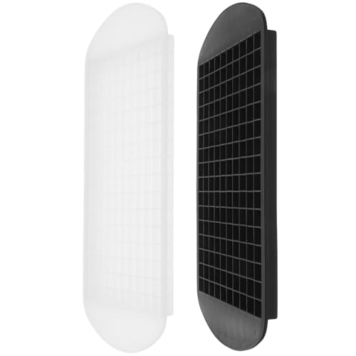 UKCOCO Bandejas para Cubitos de Hielo Mini de Silicona Transparente y Negra, Molde Cuadrado Apilable 160 Compartimentos, Reutilizable para Congelador y Cócteles, 2 Piezas