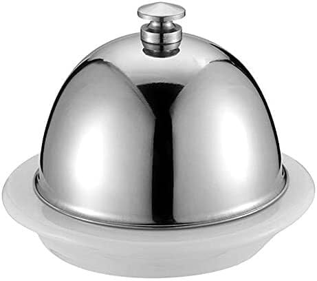 Butter Dish Stainless Steel Butter Dish Ceramic Plate Sauce Dish Cheese Snack Plate Nut Plate Cheese Dish Hotel Western Food Storage