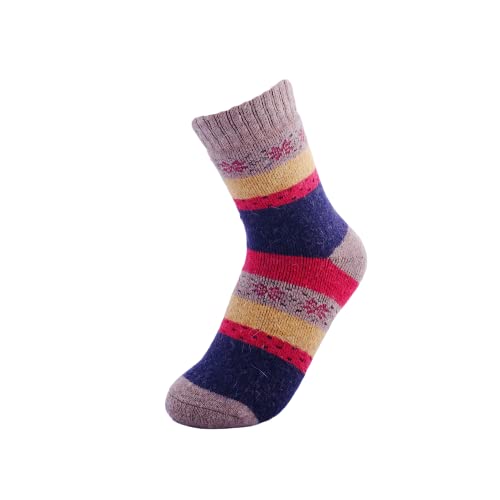 Image of JOYCA & CO. 3-5 Pairs Womens Multicolor Fashion Warm Wool Cotton Thick Winter Crew Socks