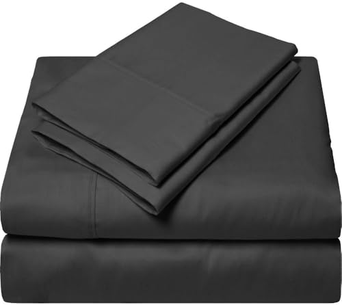 Femini Fashion My Egyptian Giza Cotton Sheets Custom Size 4-Piece Sheet Set Size, 16 Inches Extra Deep Pocket, 100% Giza Long-Staple Cotton Bedsheet Breathable Sheets - Dark Grey