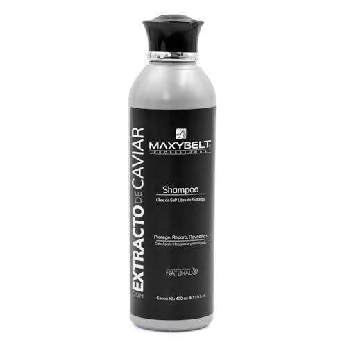 maxybelt | Champú Extracto Caviar sin sales | Cabello extremadamente dañado 8 y más beneficios Sin parabenos | Cabello muy dañado resultado excelente Sin Sal (400)