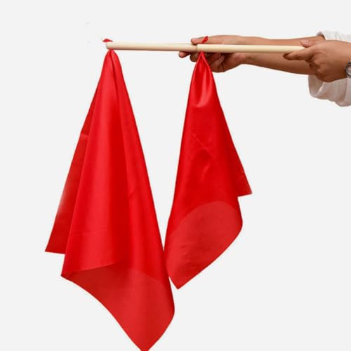 Baquetas de madera para percusión Beaupretty con cinta de seda roja de 37 x 37 cm, par de baquetas de 25 cm para tambor de cintura, accesorios para actuaciones tradicionales de león y tambores militares miniatura 6