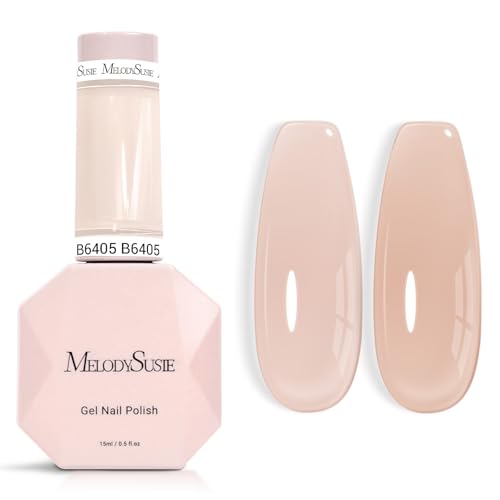 Image of MelodySusie Jeweliver Gel Nail Polish, 0.5Fl.oz Nude Gel Polish Beige Color Soak Off UV LED Light Cure Gift for Women Manicure Nail Art DIY at Home B6405