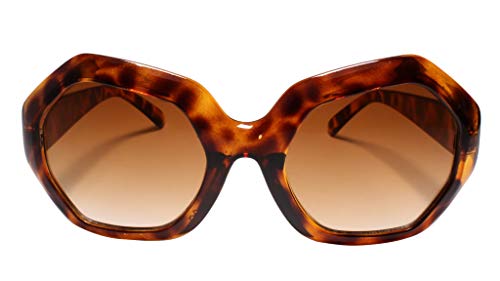 Oversized Geometric Heptagon Sunglasses Exotic Big Frame2