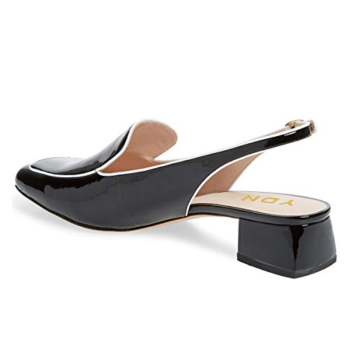 Image of YDN Women Closed Square Toe Block Low Heels Slingback Formal Loafer Dressy Shoes Office Lady Pump Size 4-15 US