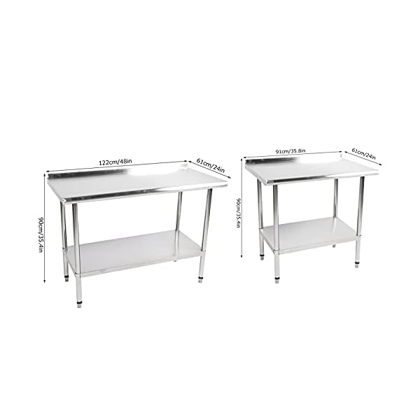 GOTOTOP Edelstahl Küchentisch Tisch, Arbeitstisch Edelstahl Küche Edelstahltisch Edelstahl Arbeitstisch für Küche Bar… – Bild 5