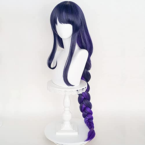Anime Cosplay Wig, Genshin Impact Wig, with two Wig Caps, for Halloween Party & etc. (Raiden Shogun Cosplay) - Image 2